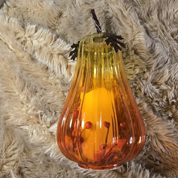 Vintage Glass Ceramic Halloween Pumpkin Lantern Votives Salt Pepper Shakers - Picture 3 of 9